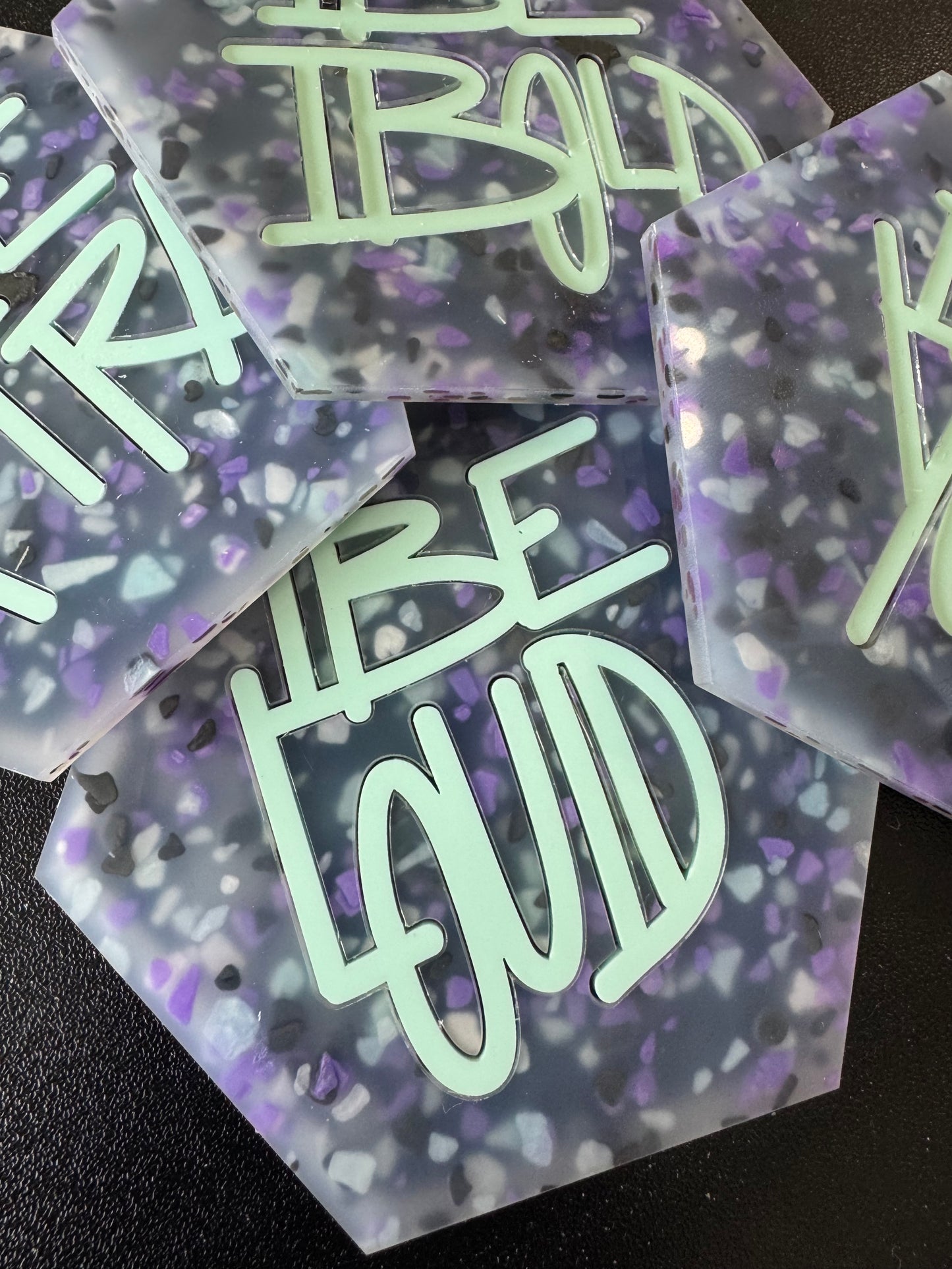 “BE” Acrylic Coaster Set