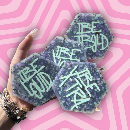 “BE” Acrylic Coaster Set